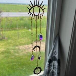 suncatcher obsidienne agate grise