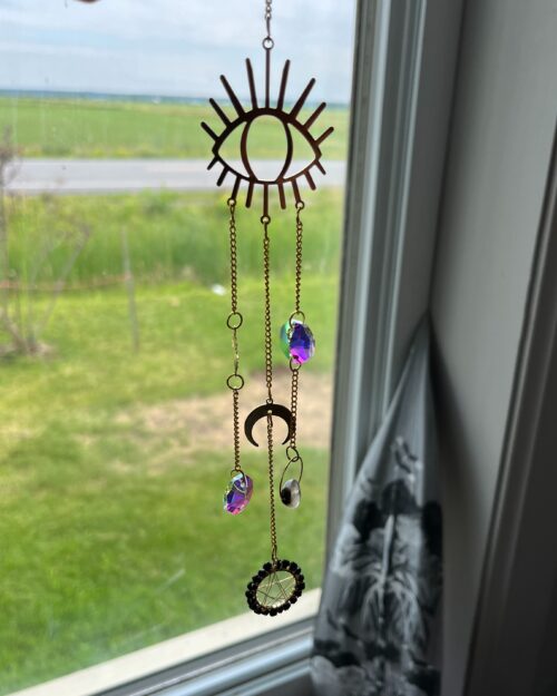 suncatcher obsidienne agate grise