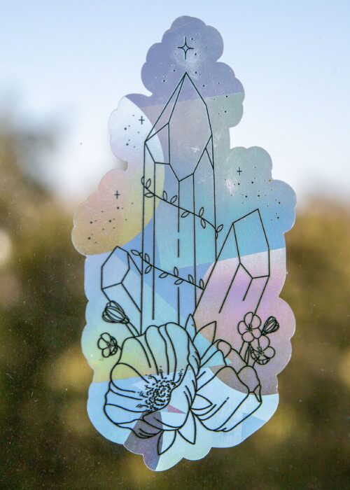 suncatcher cristaux et fleurs